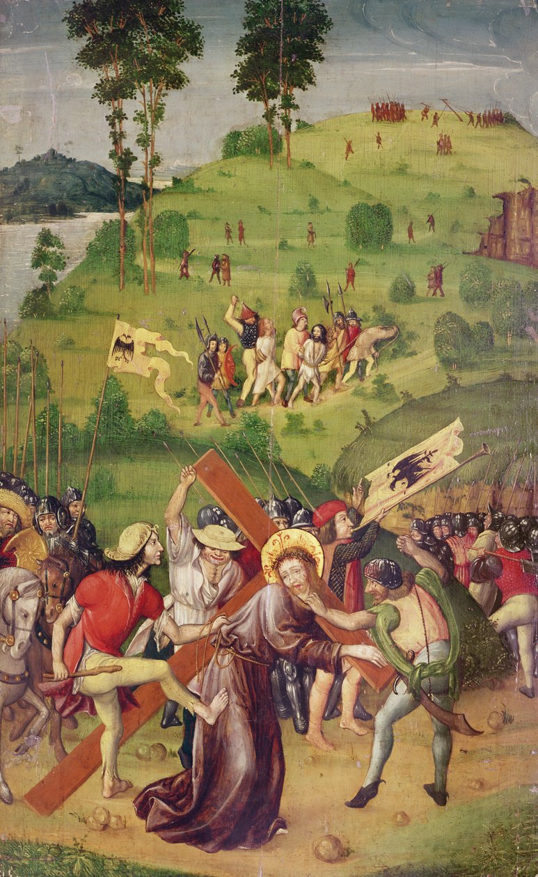 Das Tragen des Kreuzes, aus Szenen aus dem Leben Christi von Anton Henkel