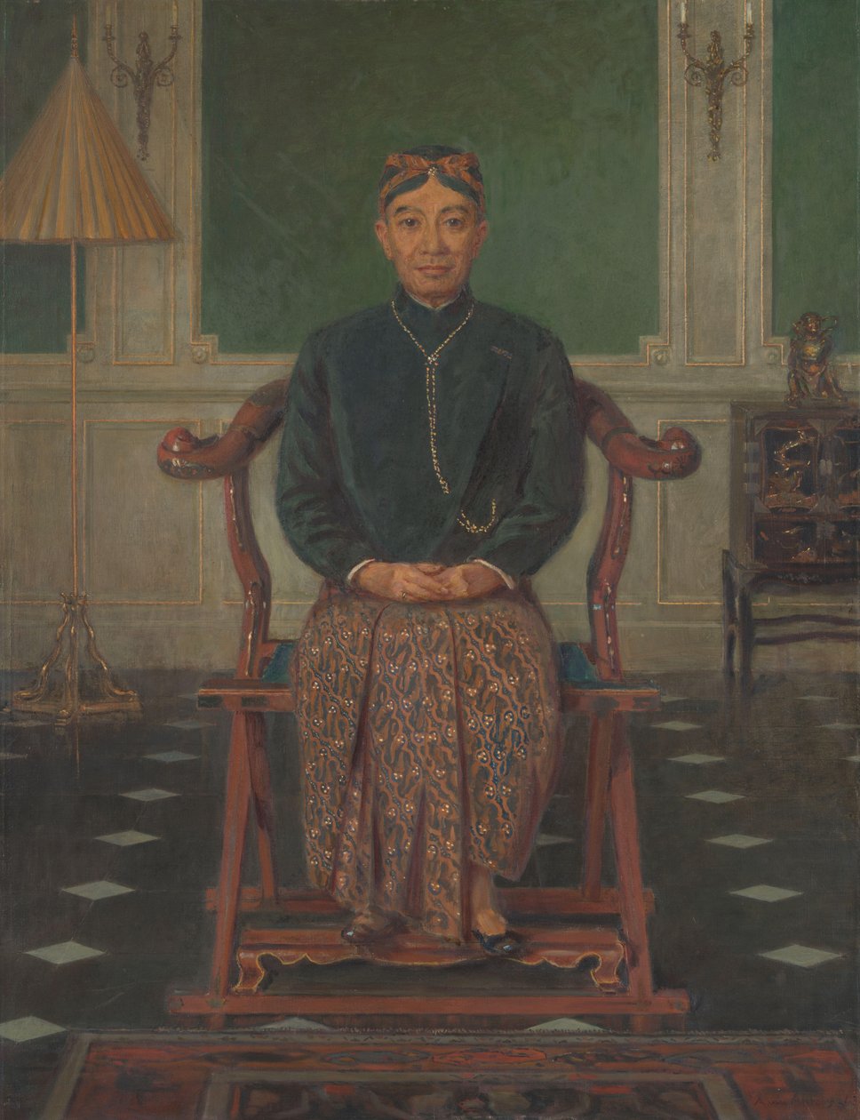 Porträt von Pangeran Ario Soejono, Minister ohne Geschäftsbereich im Kriegskabinett in London von Anton Abraham van Anrooy