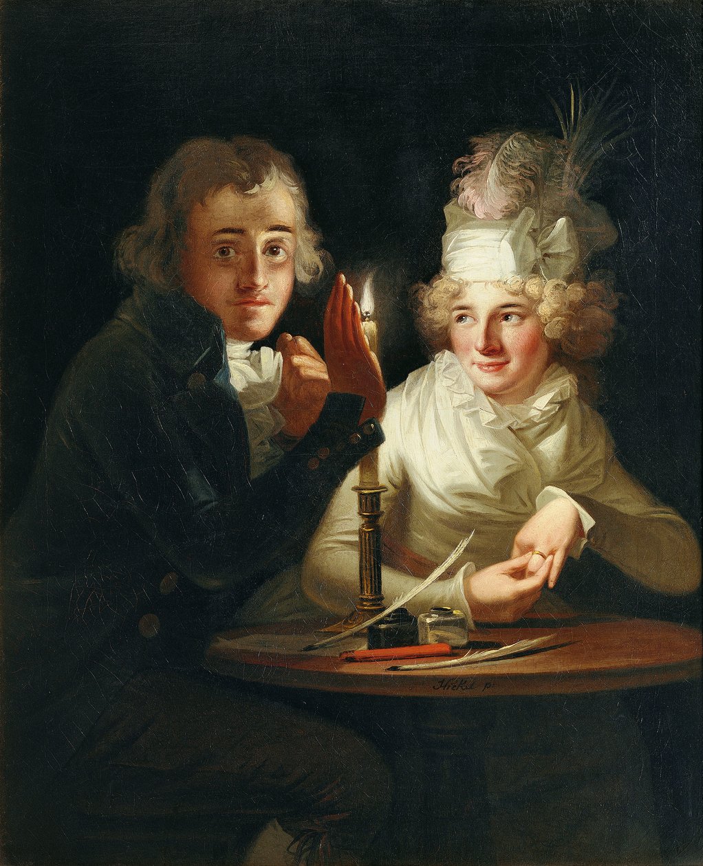 Verlobung bei Kerzenlicht, ca. 1790-98 von Anton Hickel