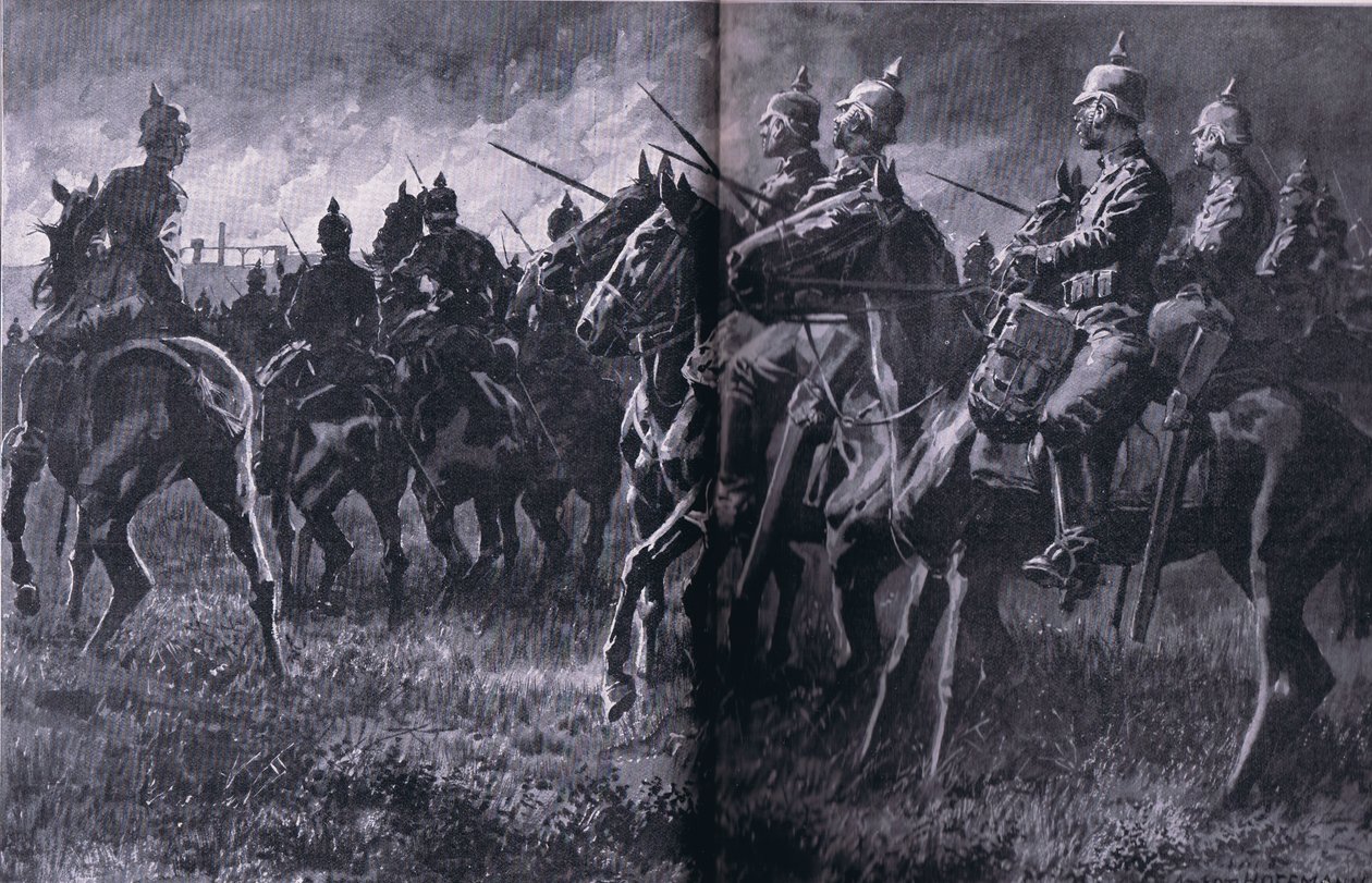 Das Feuer in der Mine bei Libin, aus Die illustrierte Geschichte des Weltkriegs 1914-1915, veröffentlicht von Union Berlagsefellfchaft von Anton Hoffman