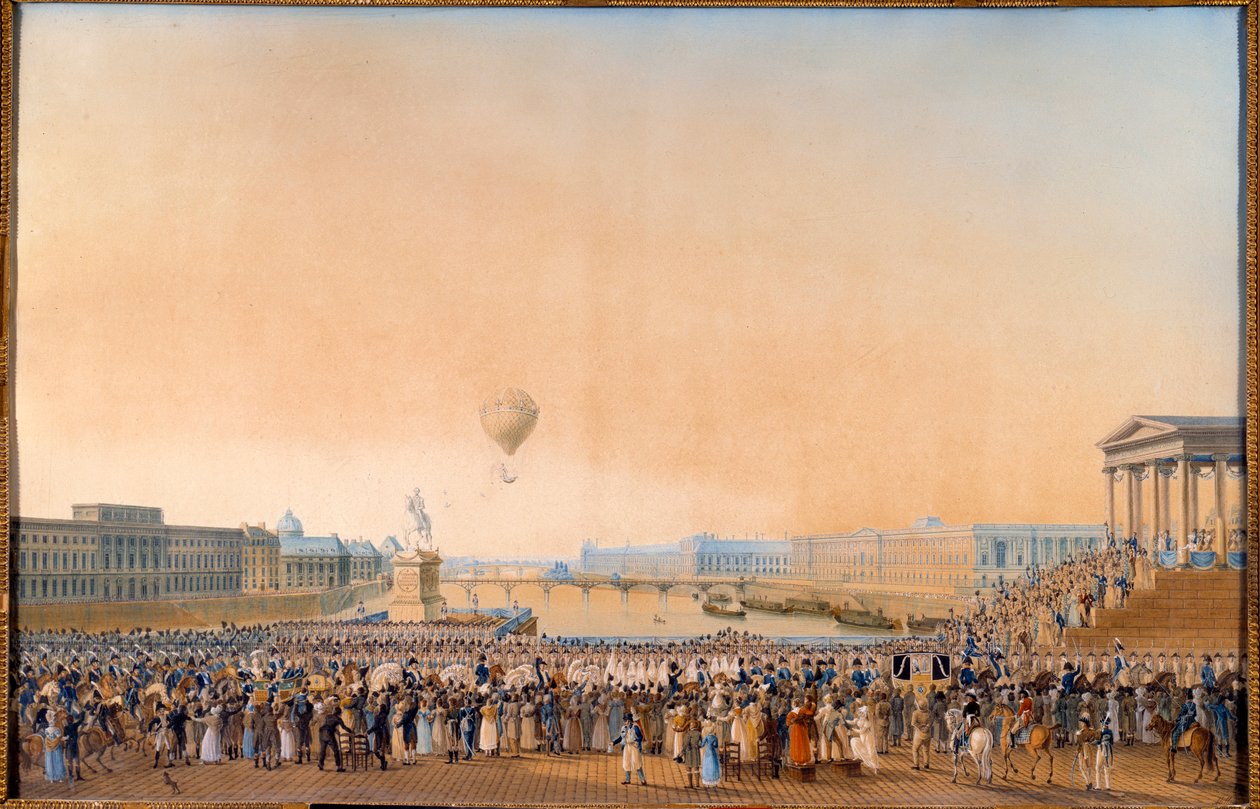 Einzug von Ludwig XVIII., König von Frankreich (1755-1824) in Paris am 3. Mai 1814. Gemälde von Antoine Ignace Melling (1763-1831) von Anton Ignaz Melling