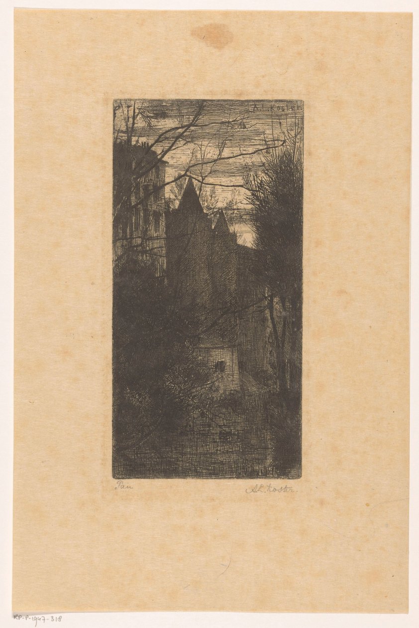 Schloss von Pau in der Dämmerung von Anton L. Koster (signed by artist)