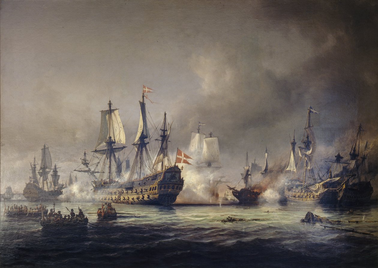 Eine Episode der Seeschlacht in der Køge-Bucht 1677 von Anton Melbye