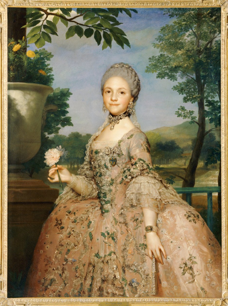Marie-Louise de Parme, Ehefrau ihres Cousins von Anton Raphael (attr. to) Mengs