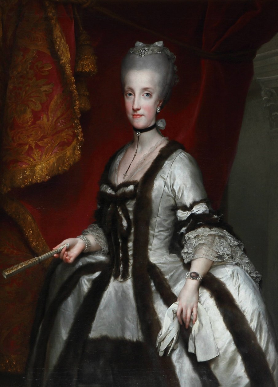 Porträt von Maria Carolina von Österreich von Anton Raphael Mengs
