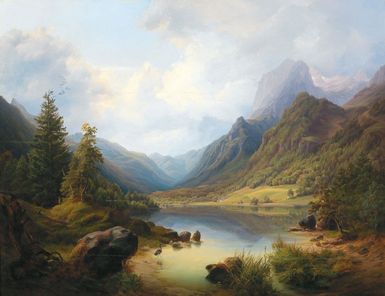 Blick auf Hintersee mit Reiteralm von Anton Schiffer