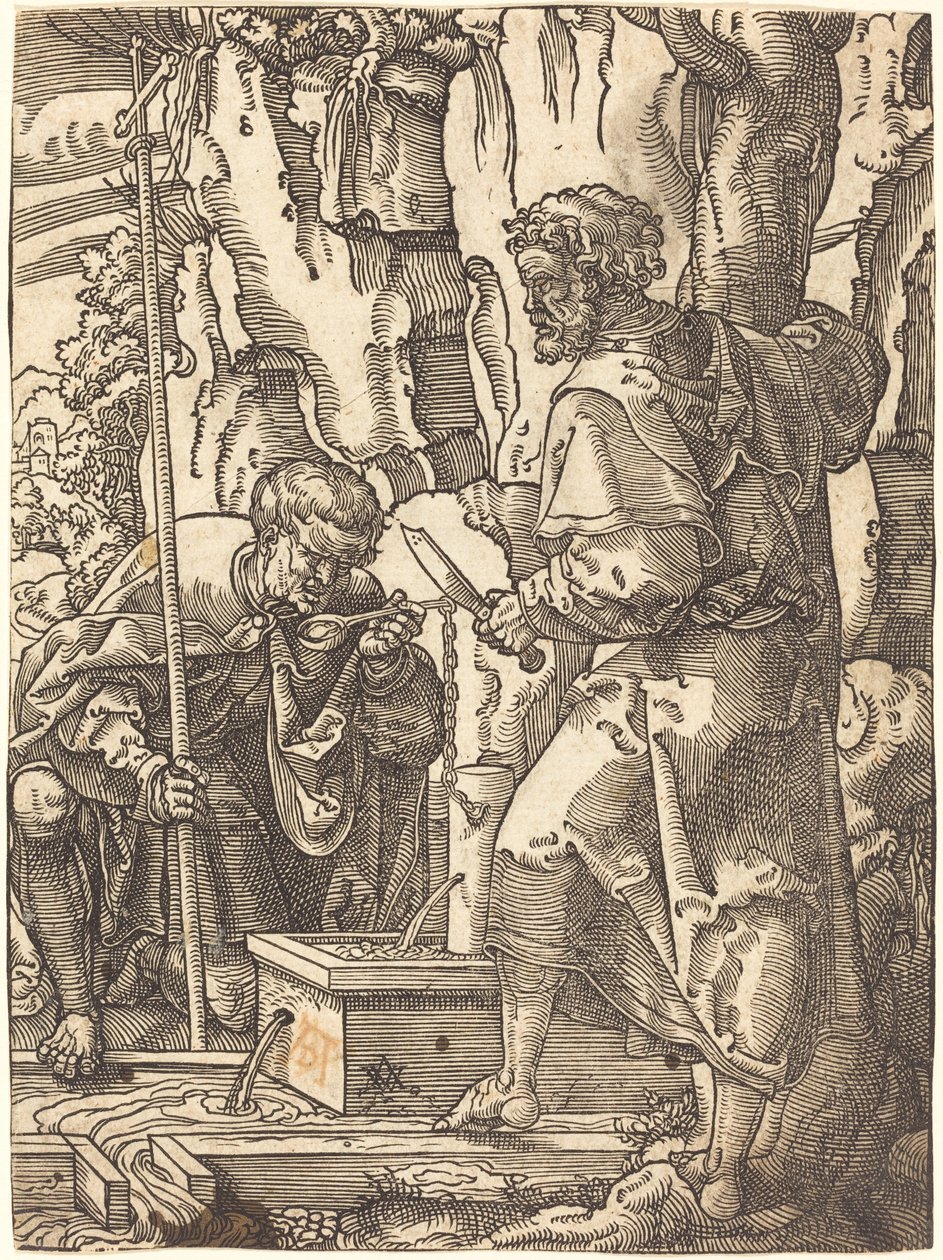 Heilige Philippus und Bartholomäus an einer Quelle von Anton Woensam