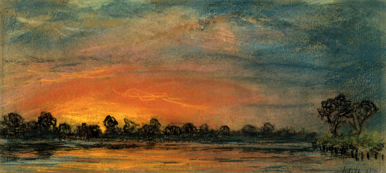 Sonnenuntergang in Chelsea, London von Frederick (attr. to) Barnard