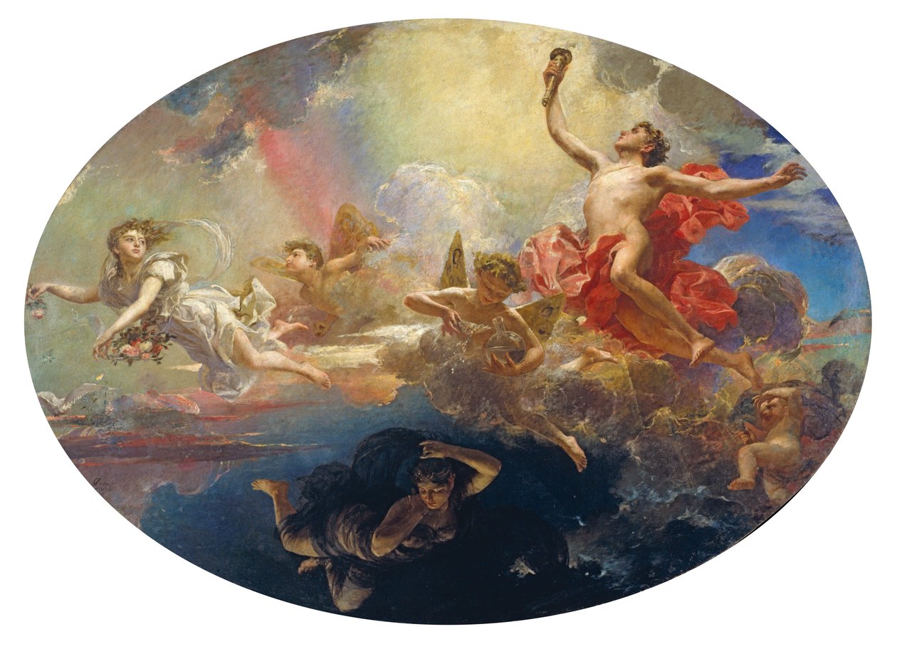 Der Triumph des Tages über die Nacht, angeführt von der Morgenröte von Antoni Caba