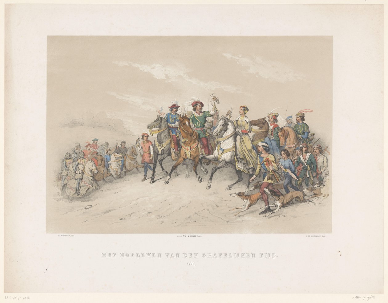 Utrechter Maskerade von 1851: Hofleben im Jahr 1296 von Antonie Johannes Groeneveldt