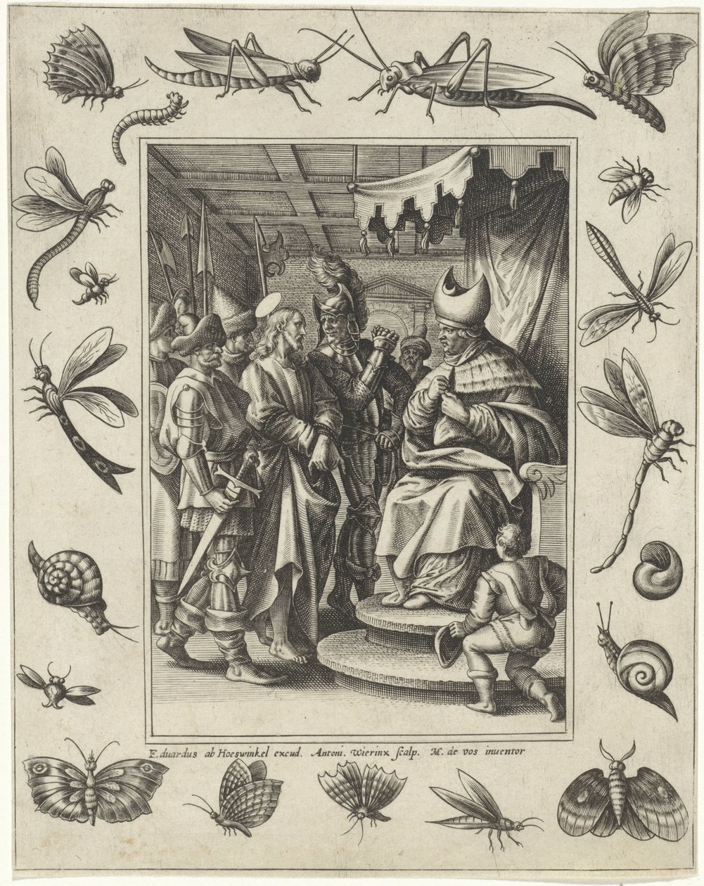 Christus vor Kajafas von Antonie Wierix (II)