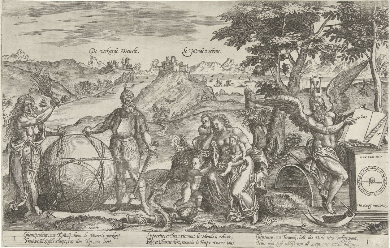 Die verkehrte Welt, 1579 (Allegorien zur politischen Lage in den Niederlanden in den Jahren 1576-1579) von Antonie Wierix (II)