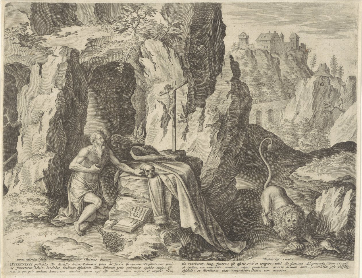 Der heilige Hieronymus als Büßer in der Wüste von Antonie Wierix (II)
