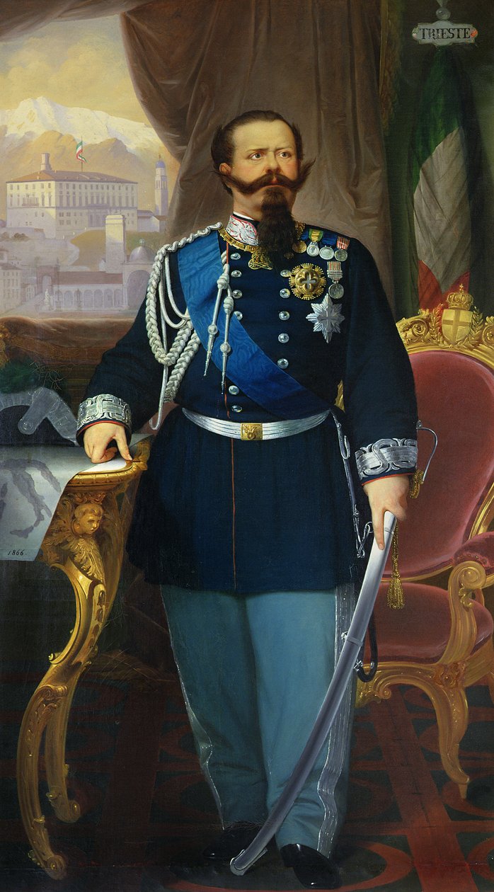 Porträt von Viktor Emanuel II. (1820-78), König von Sardinien und Italien, 1866 von Antonio Dugoni