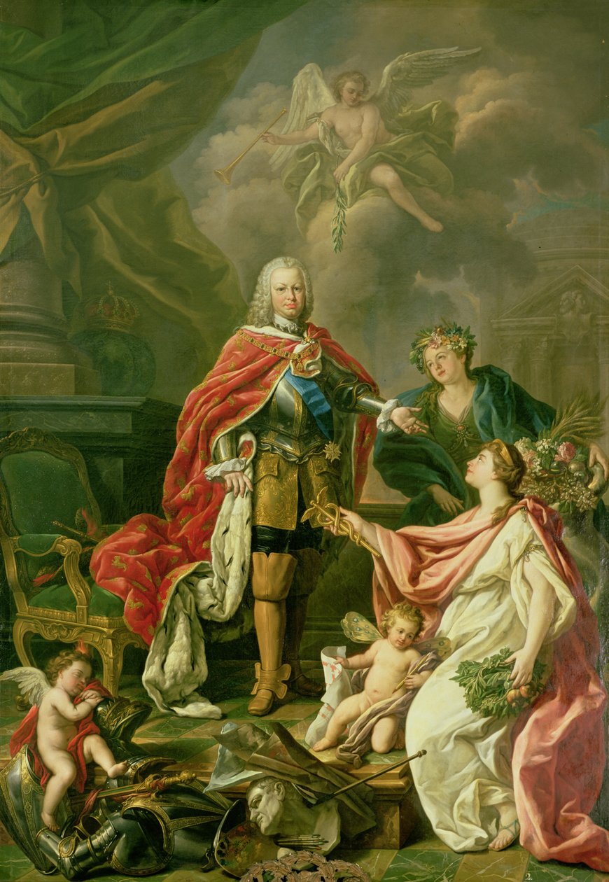 Ferdinand VI (1713-59) als Patron der Künste und Wissenschaften, 1754 von Antonio Gonzalez Ruiz