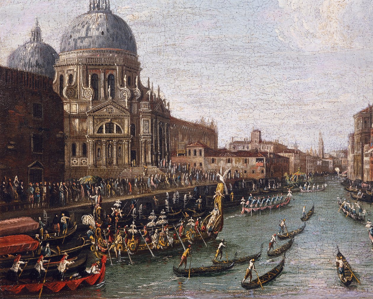 Regatta auf dem Canal Grande in Venedig (Detail) von Antonio (school of) Canaletto