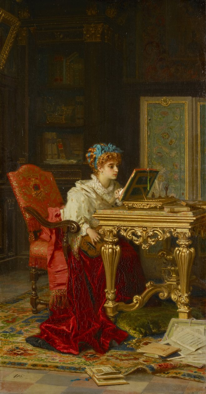 Eine musizierende Dame (Irene di Spilimbergo) von Antonio Barzaghi Cattaneo