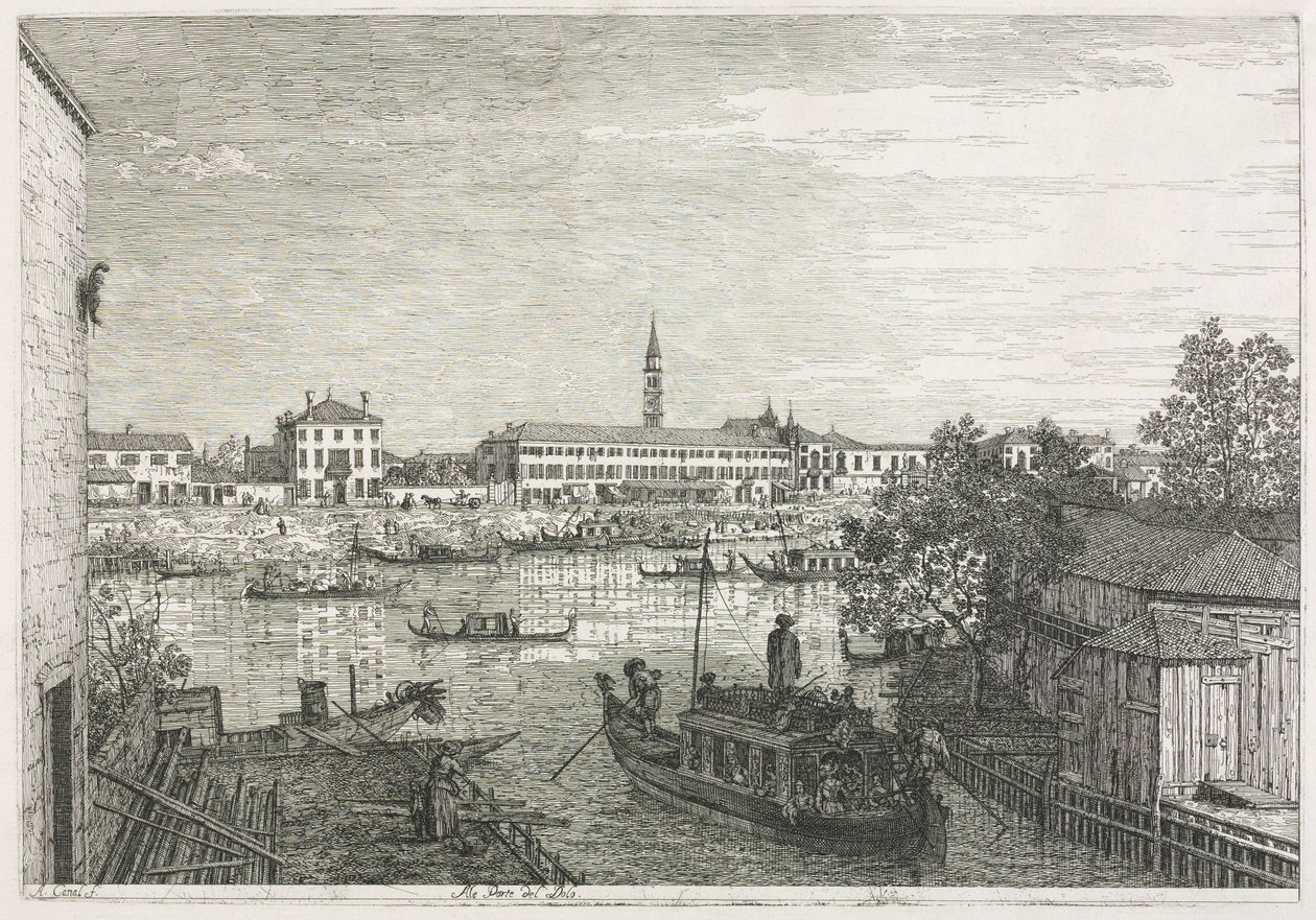 Ansichten: Der Hafen von Dolo, 1735-1746 von Giovanni Antonio Canal