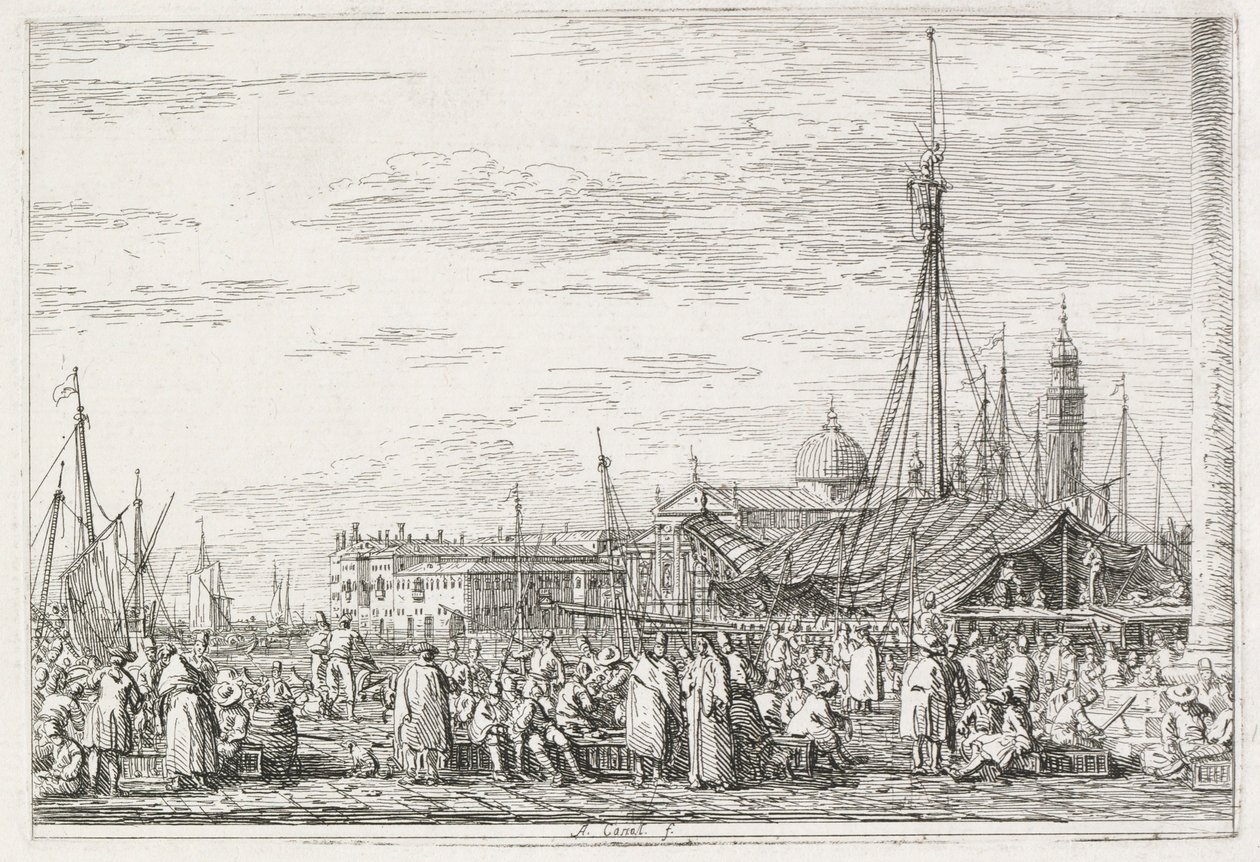 Ansichten: Der Markt auf dem Molo, 1735-1746 von Giovanni Antonio Canal