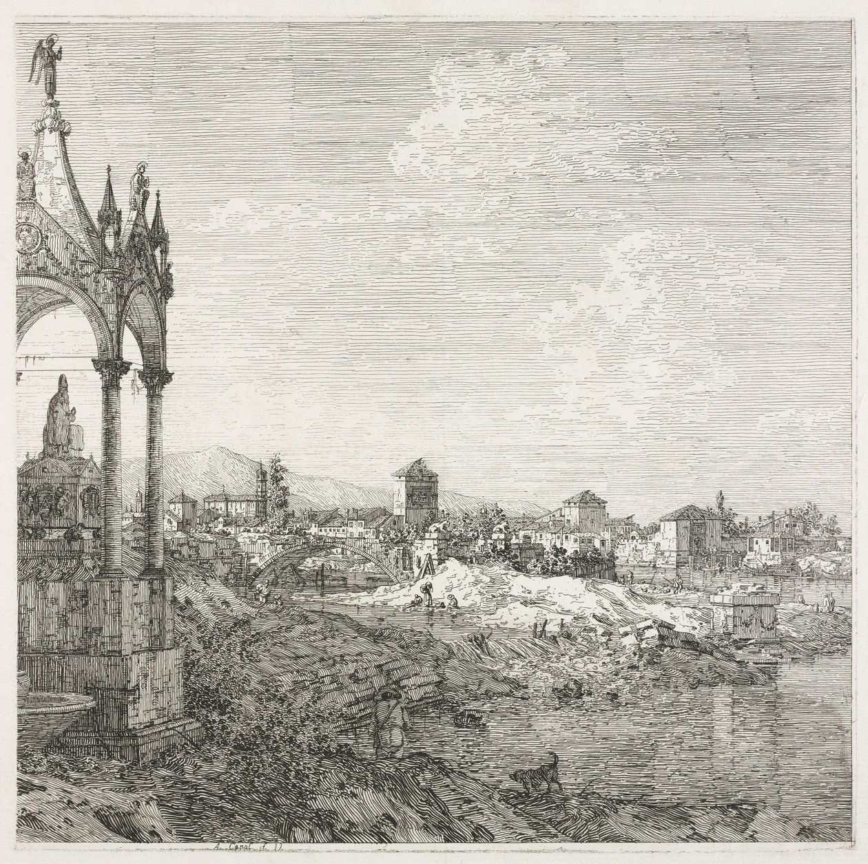 Ansichten: Das Grab eines Bischofs von Antonio Canaletto