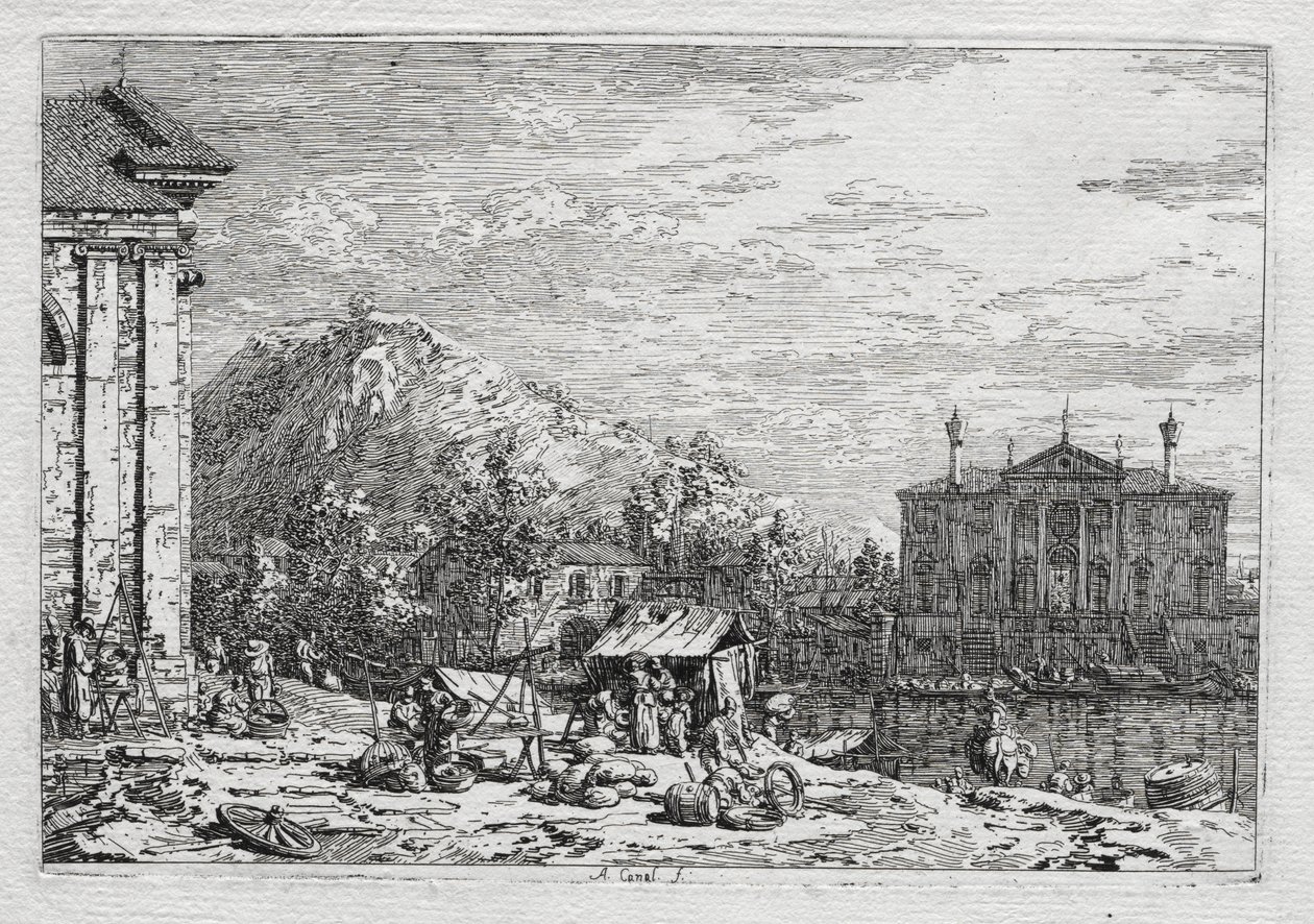 Ansichten von Venedig und Umgebung: Eine Stadt jenseits eines Flusses von Antonio Canaletto