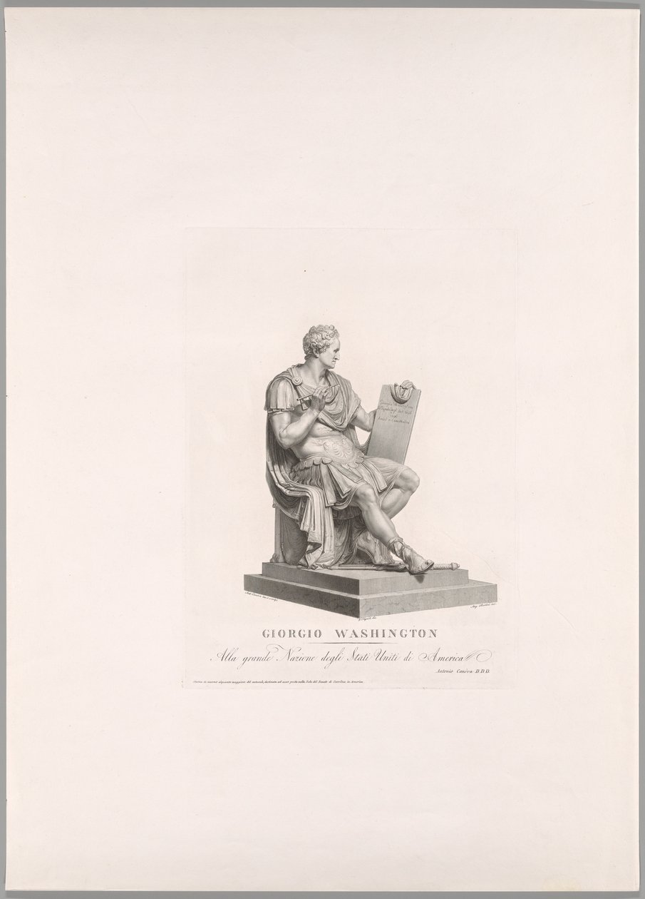 George Washington, Vorderansicht, aus Oeuvre de Canova von Antonio Canova