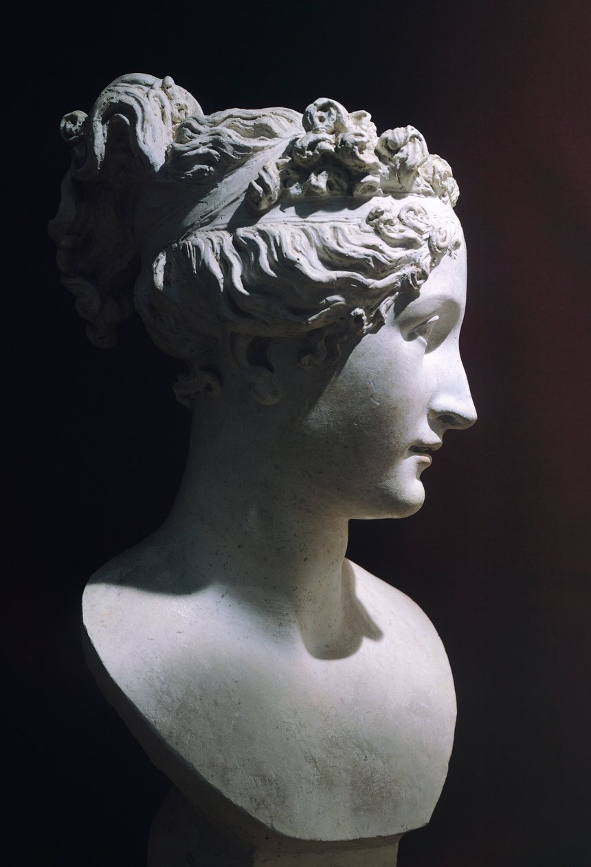 Paolina Borghese als Venus Victrix, von Antonio Canova (1757-1822), weißer Marmor von Antonio Canova