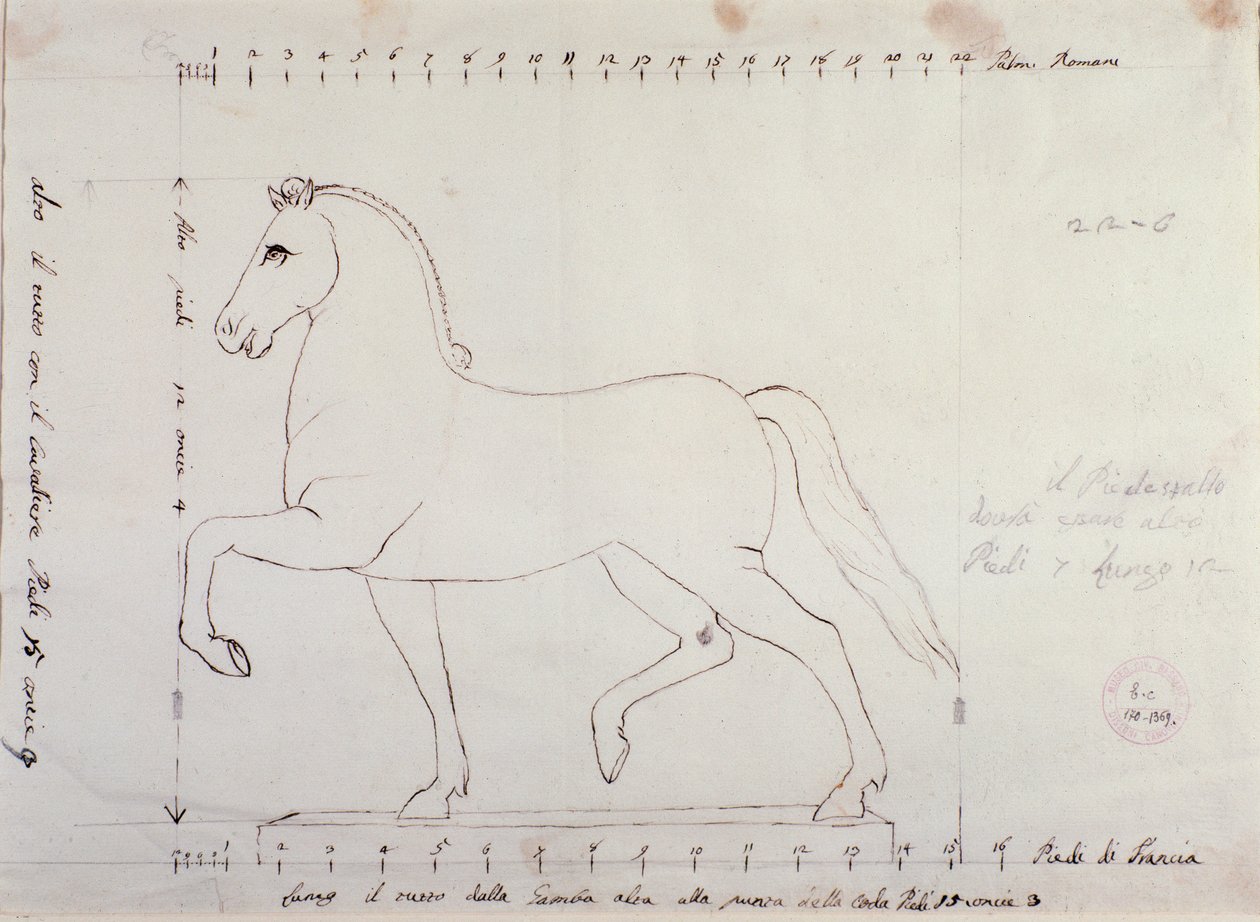 Studie für ein Pferd für ein Reitermonument von Antonio Canova