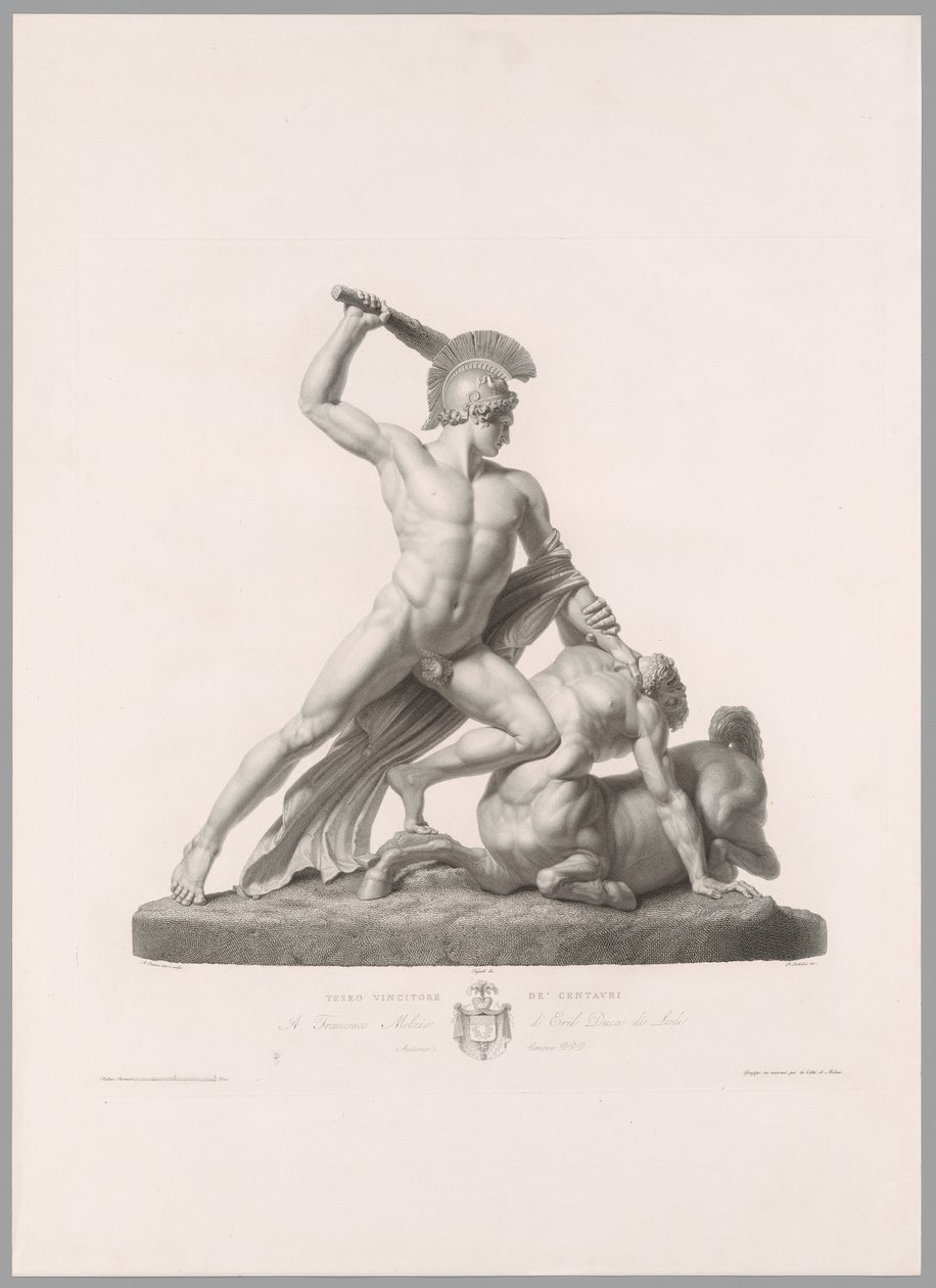 Theseus und Zentaur, Vorderansicht, aus Oeuvre de Canova von Antonio Canova
