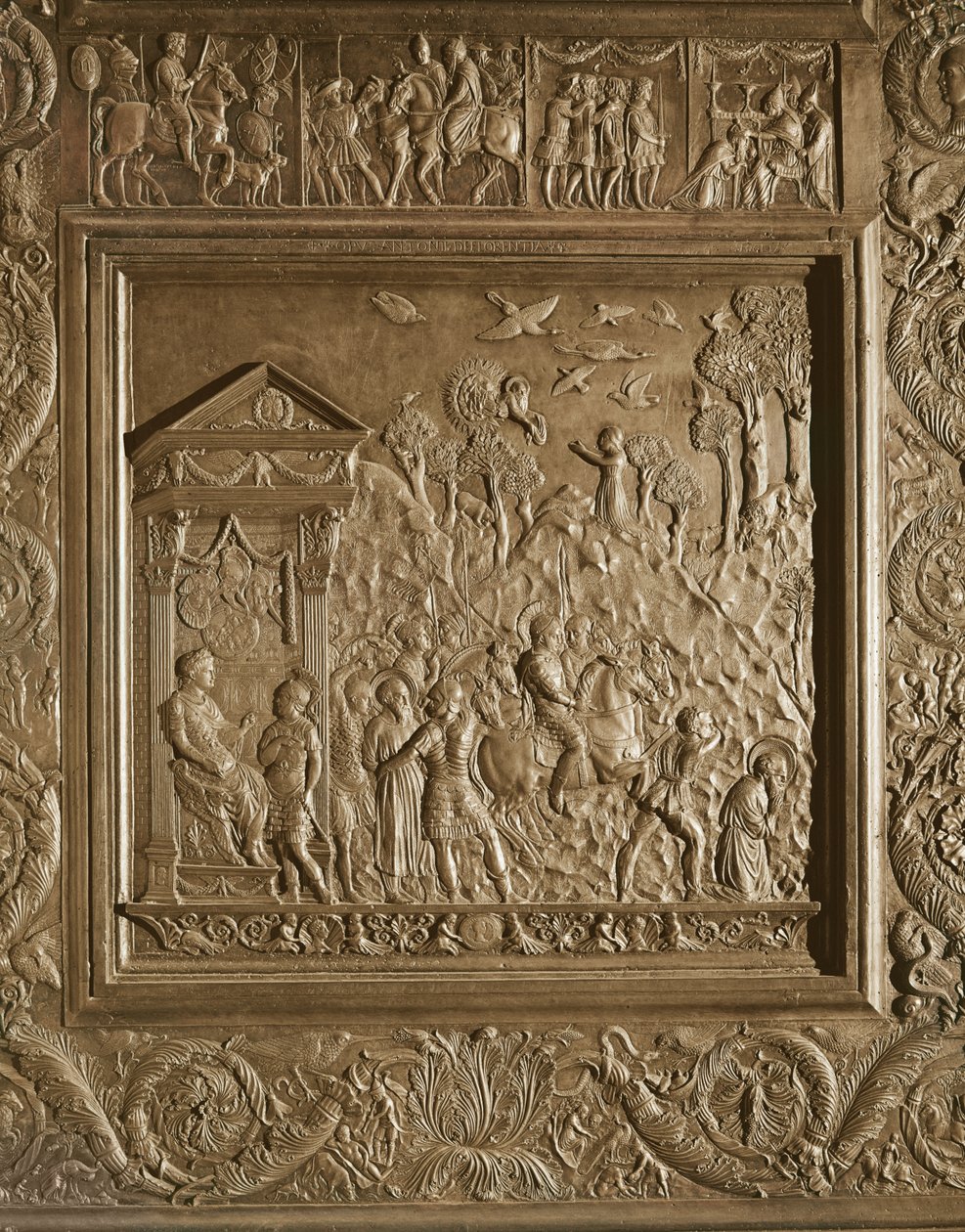Martyrium des Hl. Paulus, Detail der zentralen Tür der Basilika, dekoriert 1439-45 (Bronze) von Antonio Filarete