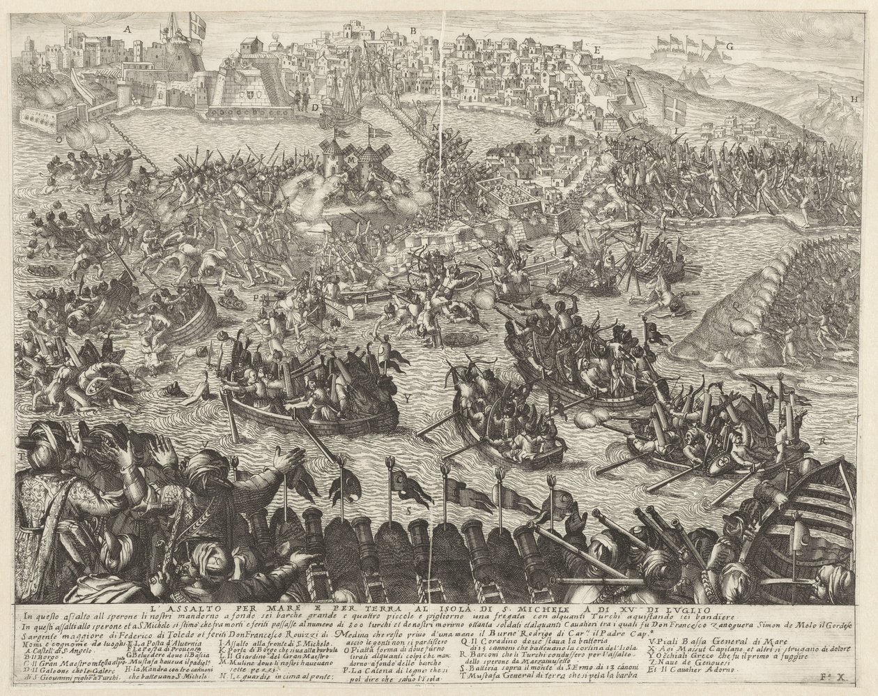 Angriff über See und Land auf San Michele von Antonio Francesco Lucini