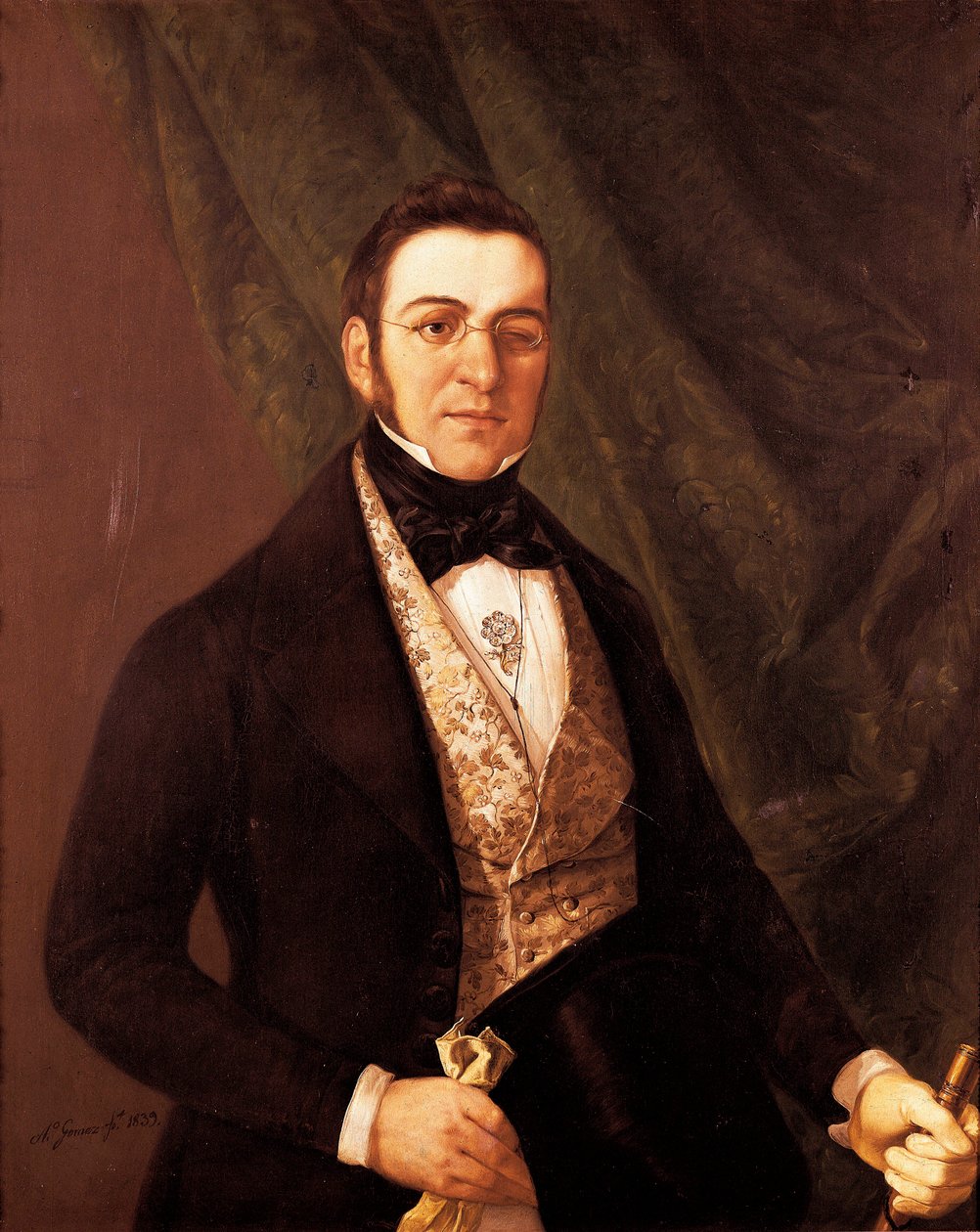 Porträt von Manuel Breton de los Harreros (1796-1873), spanischer Dichter und Dramatiker von Antonio Gomez Cros