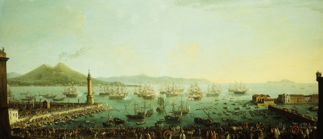 Die Einschiffung von König Karl III. aus Neapel von Antonio Joli