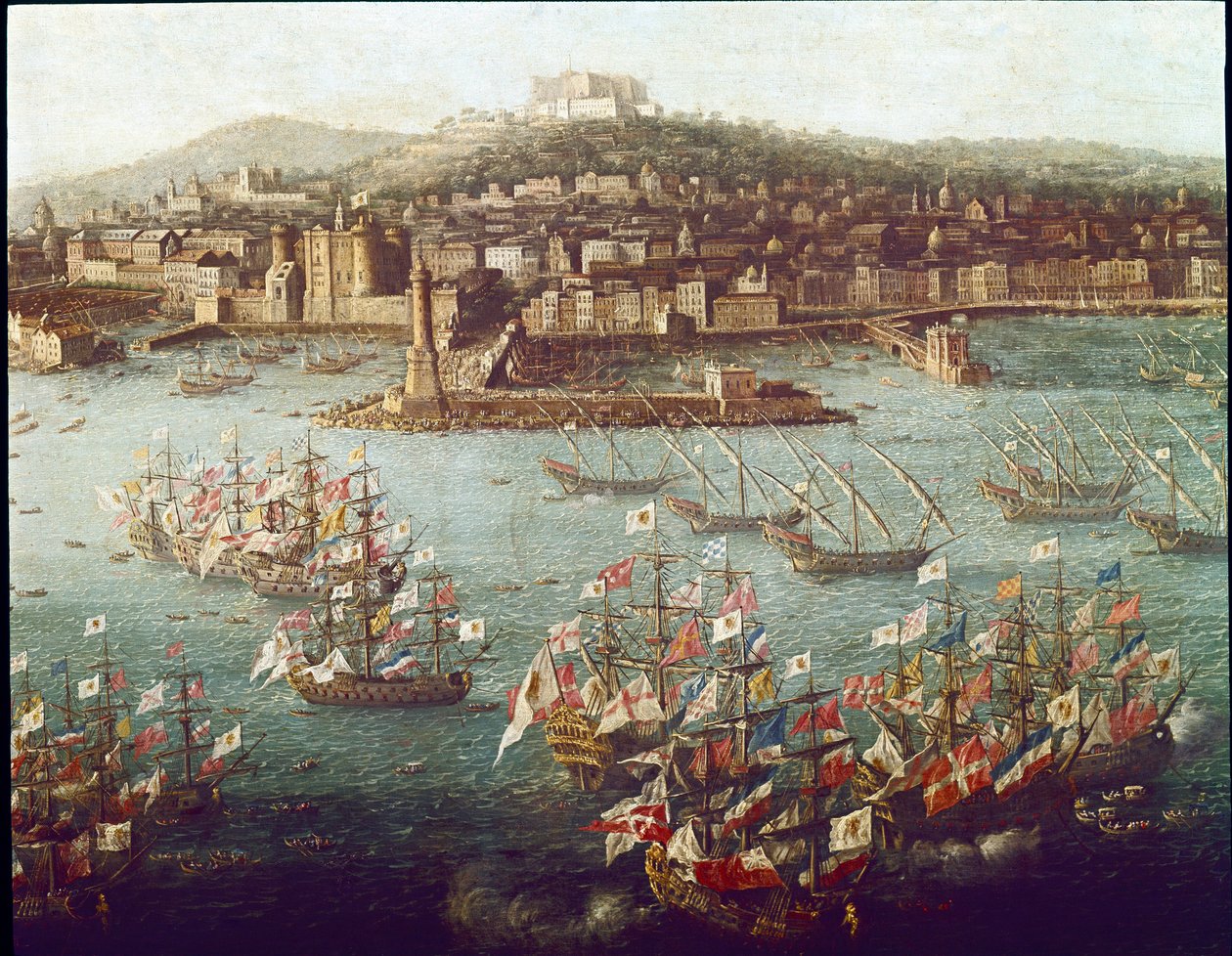 Die Einschiffung von Karl III. im Hafen von Neapel nach Spanien, 06.10.1759 von Antonio Joli