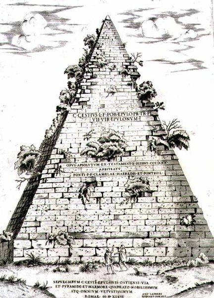 Die Pyramide des Caius Cestius, erbaut ca. 12 v. Chr., Rom von Antonio Lafreri