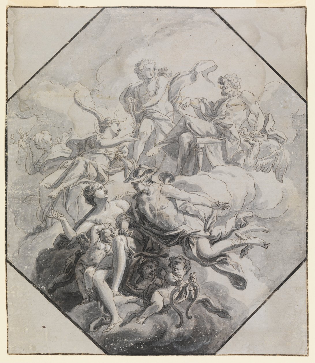 Entwurf für ein Deckenbild zum Thema Olymp von Antonio Manno