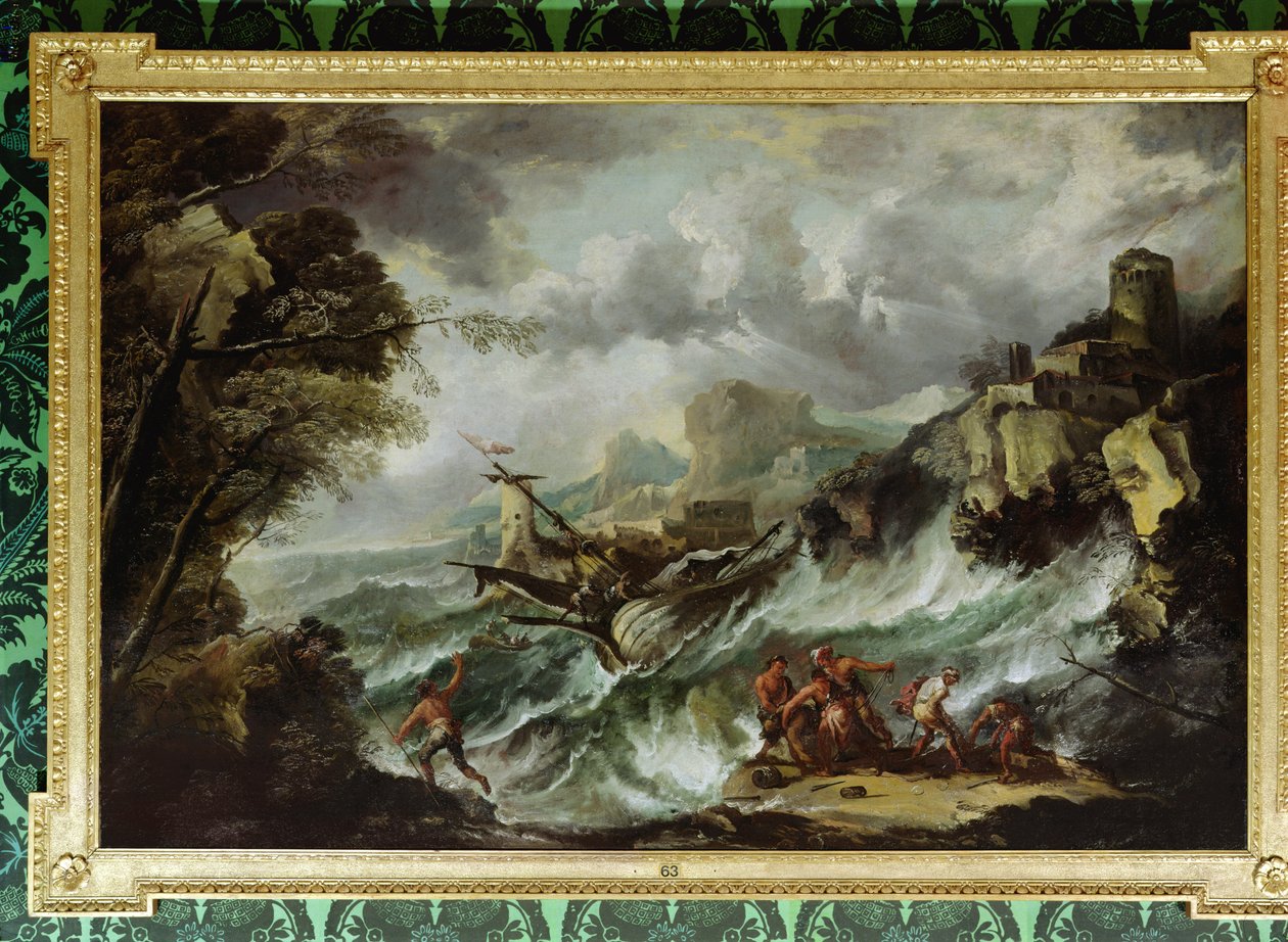 Meereslandschaft mit Schiffswrack, ca. 1700-07 von Antonio Marini