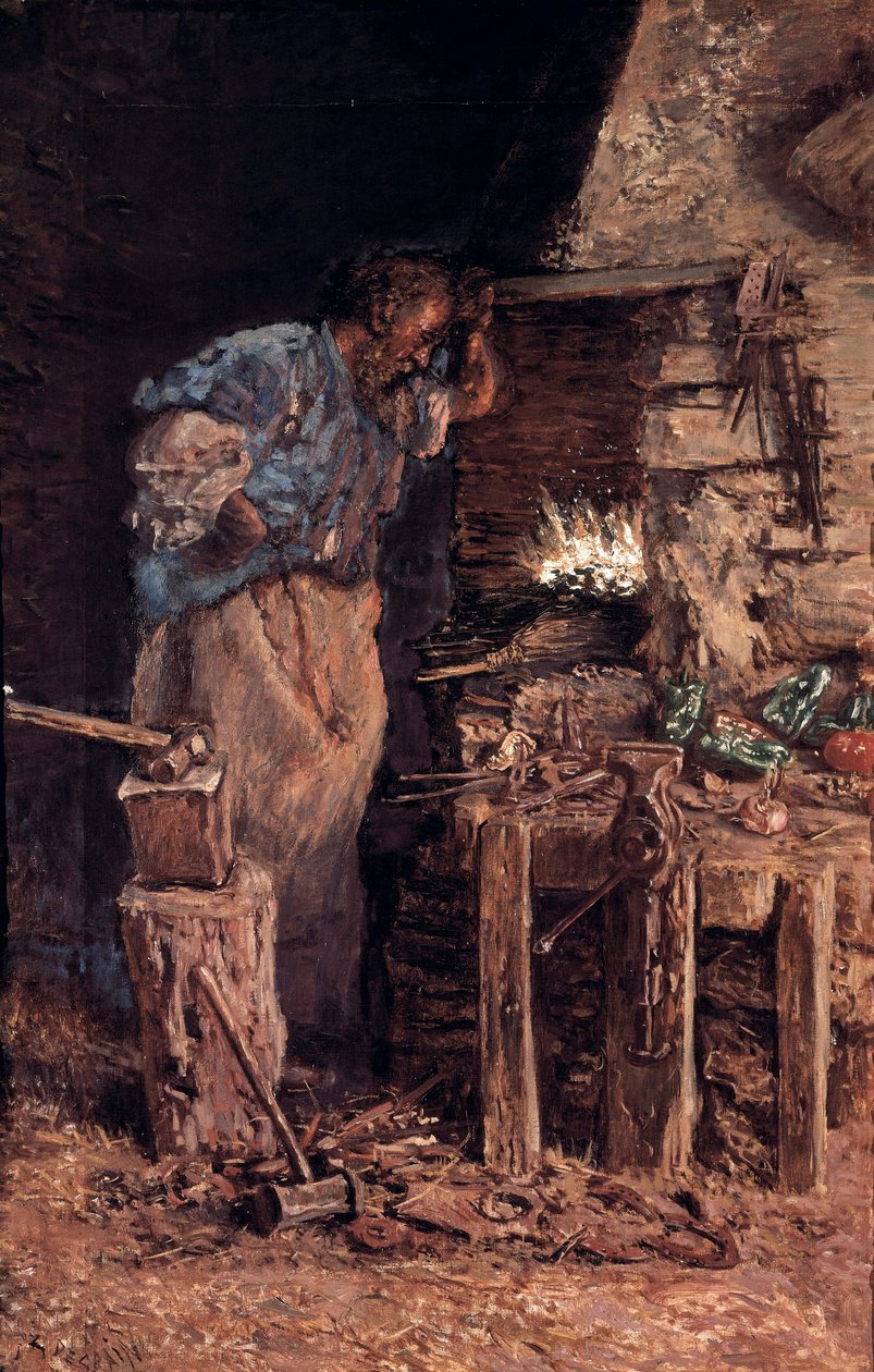Die goldene Hochzeit des Schmieds (El herrero en bodas de oro). Gemälde von Antoni Munoz i Degrain (1841-1924). Öl auf Leinwand von Antonio Munoz Degrain