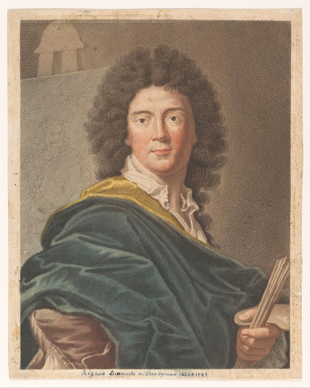 Porträt des Künstlers Hyacinthe Rigaud von Antonio Pazzi
