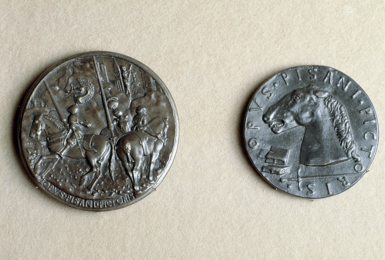 Medaille von Francesco Sforza, Herr von Cremona, zu Pferd (Bronze) von Antonio Pisanello