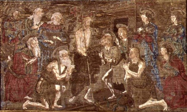Der Abstieg Christi in die Vorhölle und die Befreiung von Johannes dem Täufer, Wandteppich mit Szenen aus dem Leben des Heiligen von Antonio Pollaiuolo
