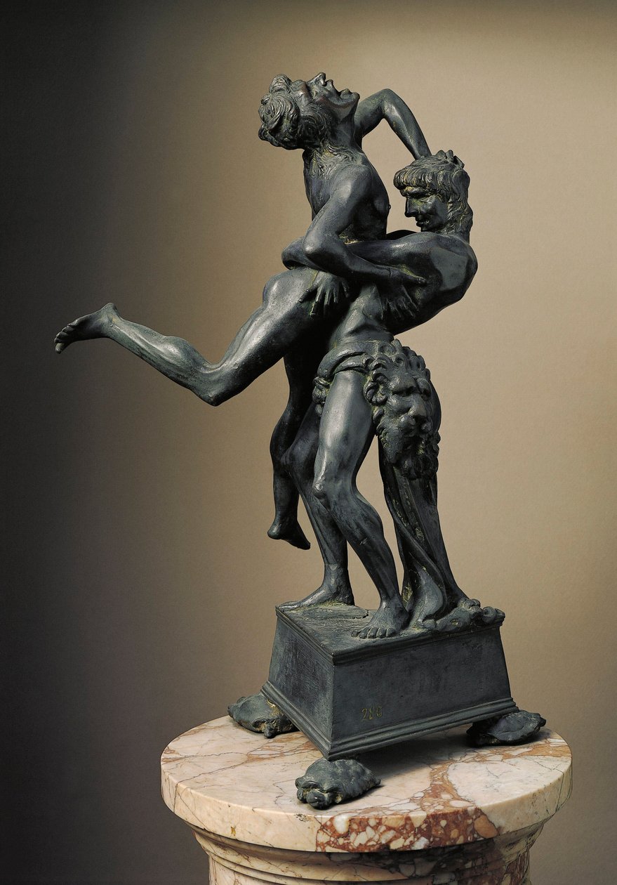 Die zwölf Arbeiten des Herkules: Herakles (Herkules) hebt den Riesen Anteus von Antonio Pollaiuolo