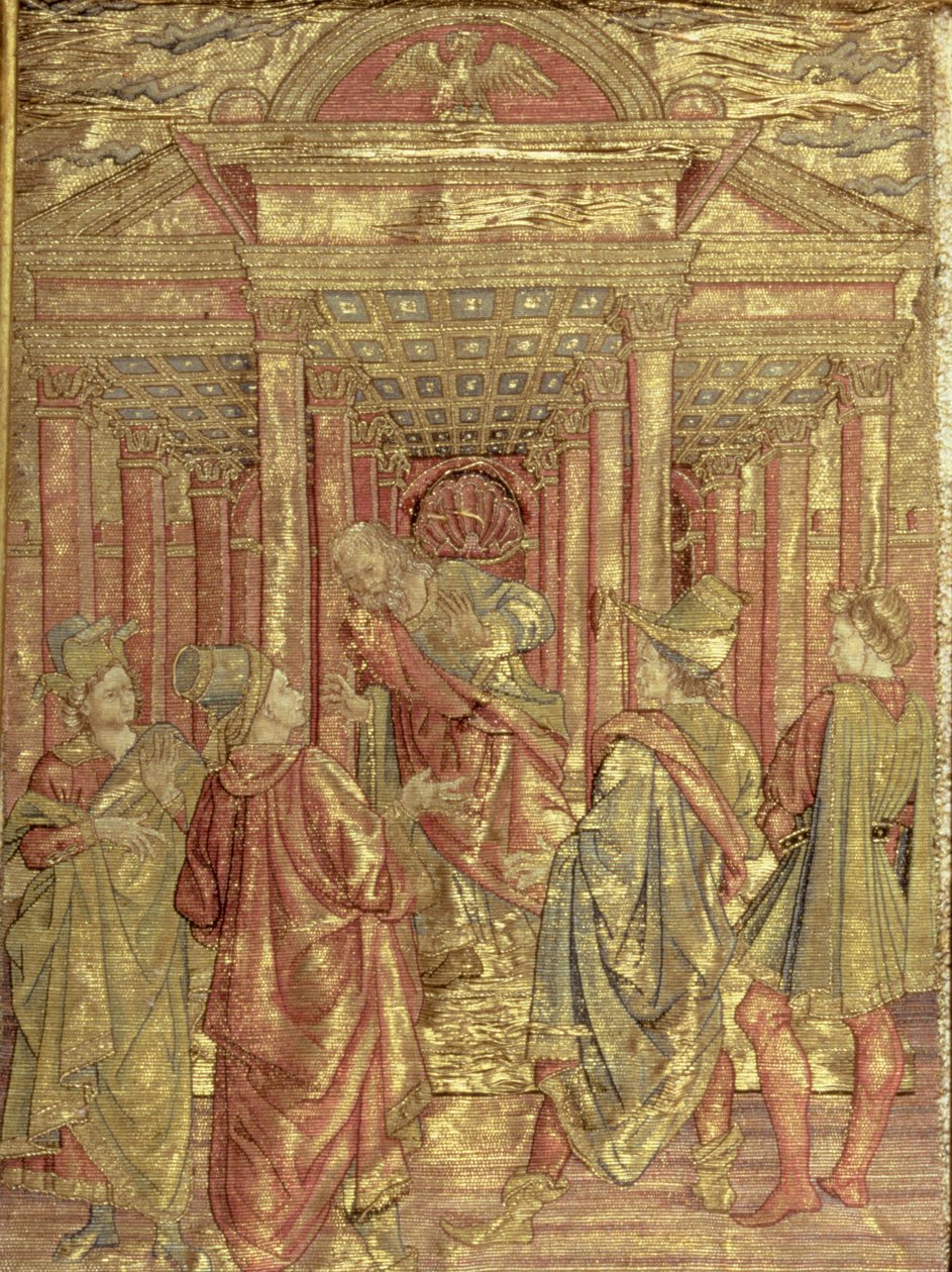 Zacharias verlässt den Tempel, Wandteppich mit Szenen aus dem Leben von Johannes dem Täufer von Antonio Pollaiuolo