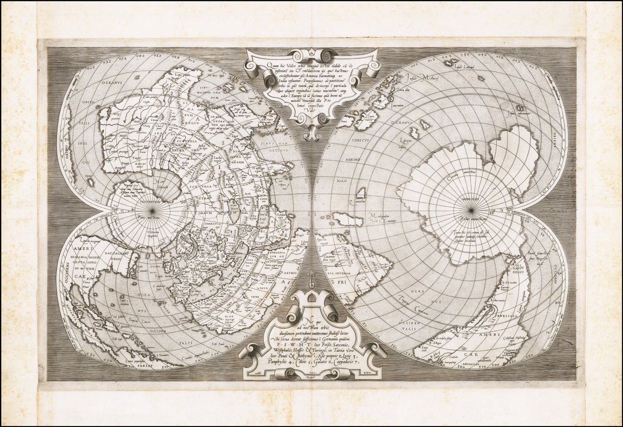Doppelte herzförmige Weltkarte von Antonio Salamanca von Antonio Salamanca