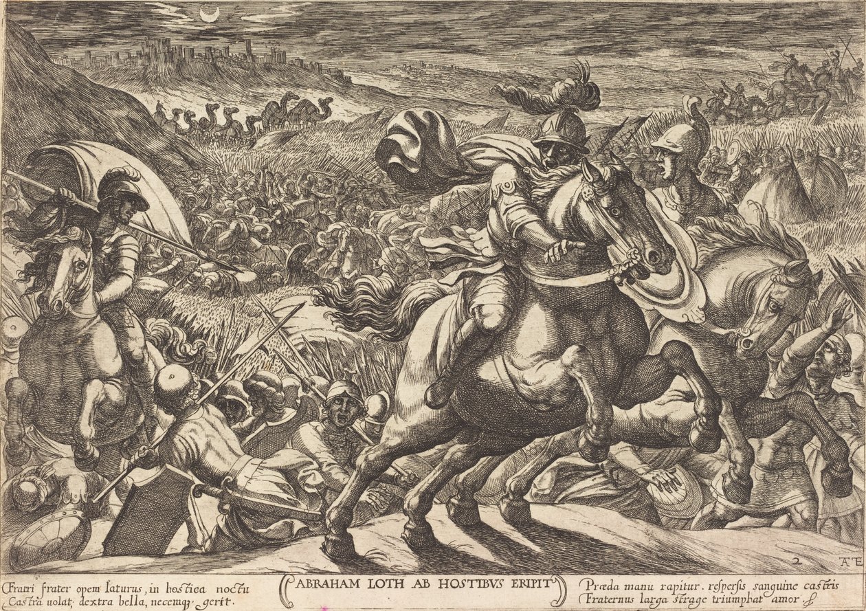 Abraham vertreibt die Feinde, die seinen Neffen gefangen halten von Antonio Tempesta