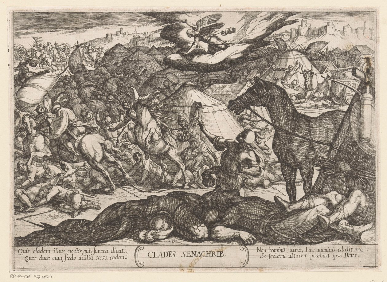 Der Todesengel besiegt die Armee von Sanherib von Antonio Tempesta