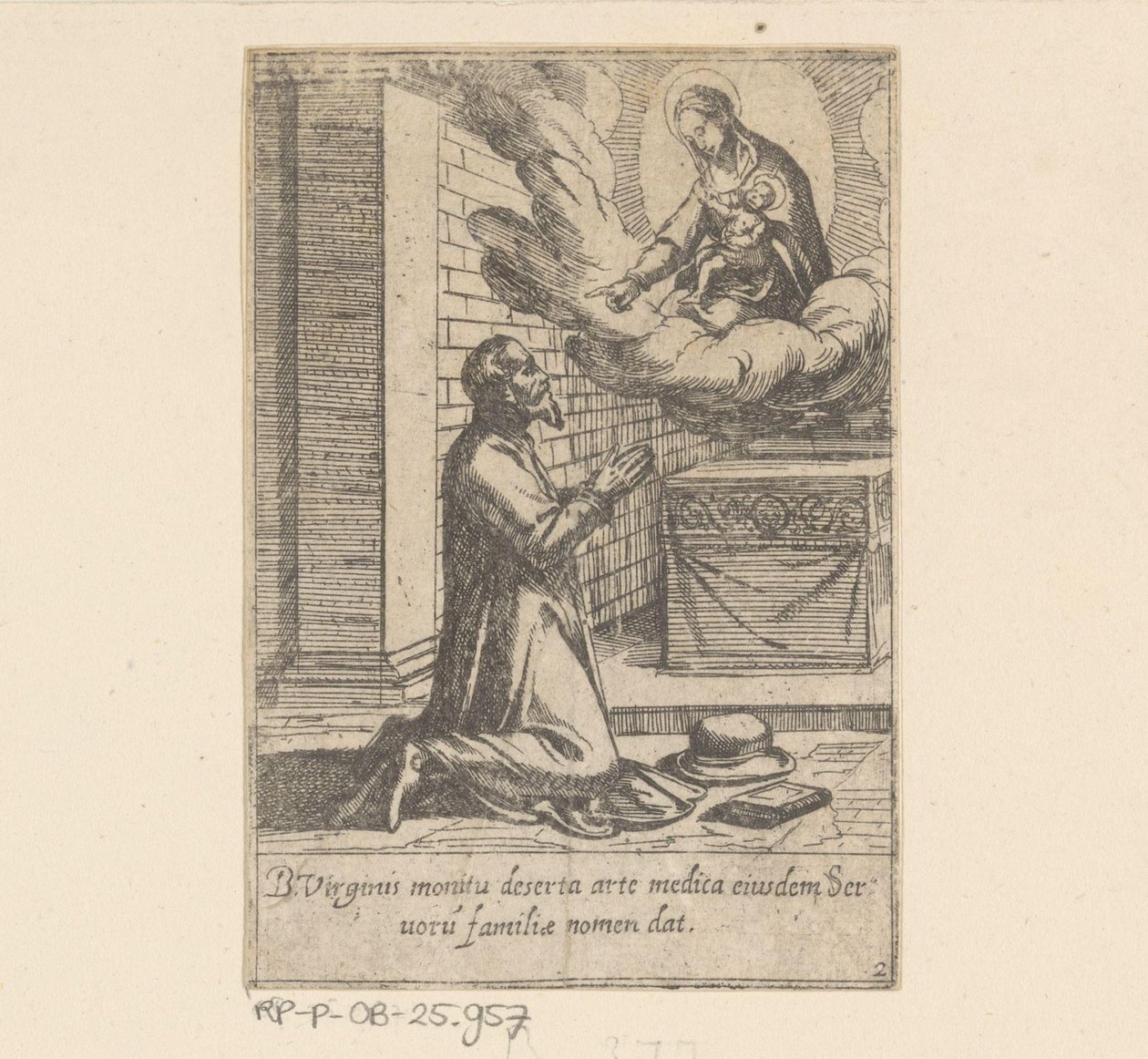 Der heilige Philippus stellt sich unter den Schutz der Jungfrau Maria (Das Leben von Philippus Benitius) von Antonio Tempesta