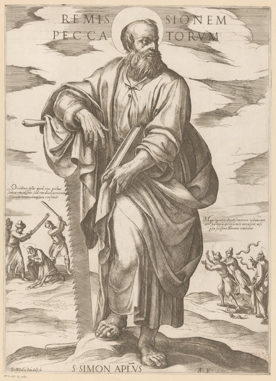 Der heilige Simon (Remissionem peccatorum, Christus, Maria und die Apostel) von Antonio Tempesta