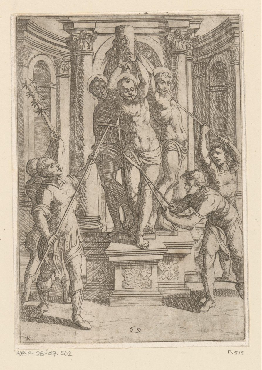Folterung mit Stöcken mit scharfen Spitzen von Antonio Tempesta