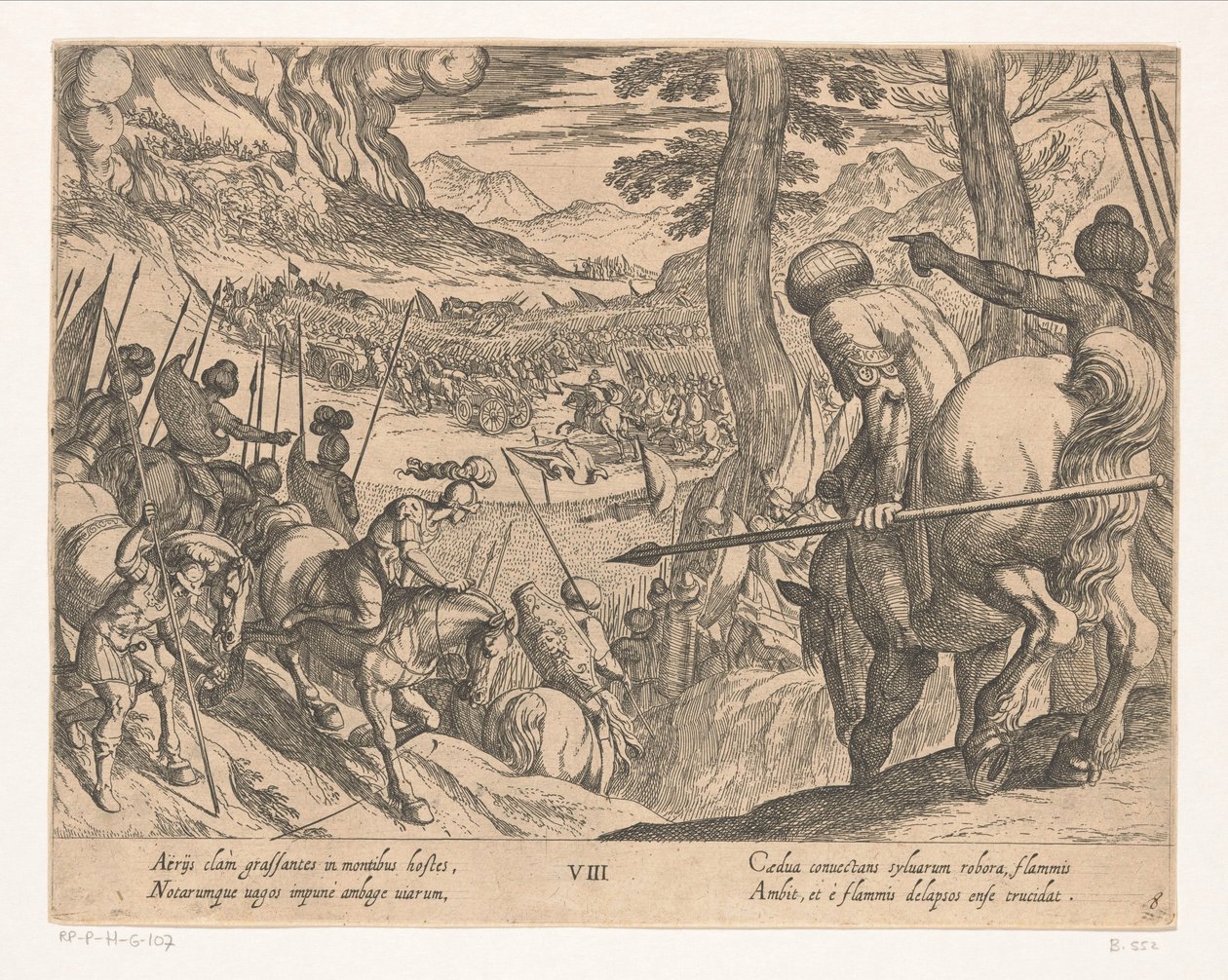 Das Heer Alexanders des Großen umzingelt die feindlichen Truppen mit Feuer von Antonio Tempesta